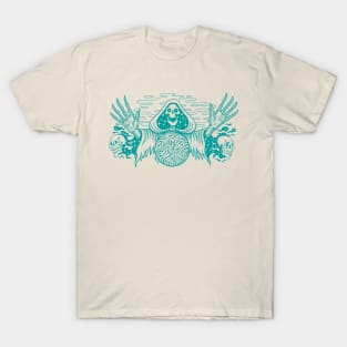 Black Magic Seer Cyan Print T-Shirt